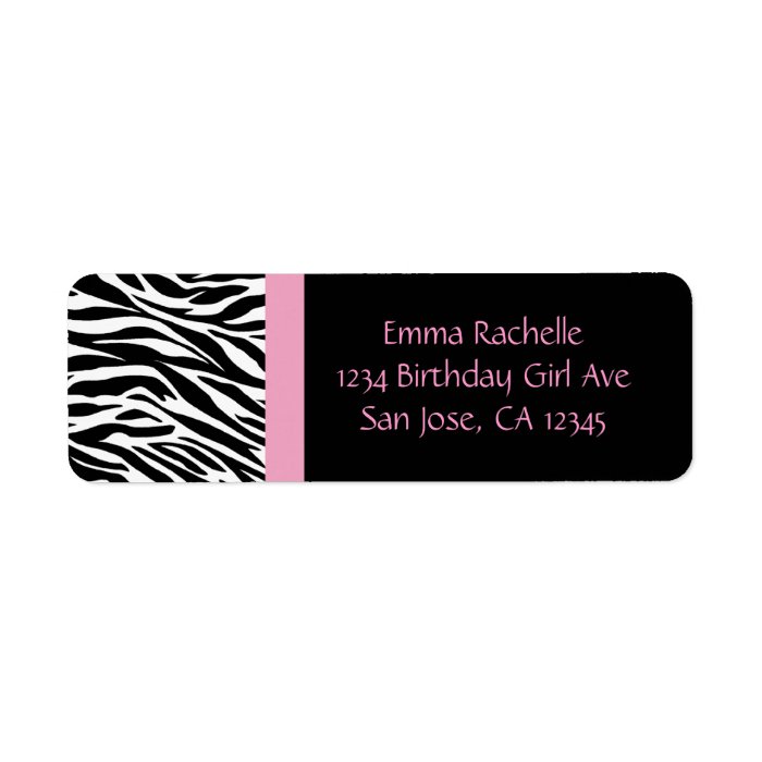 Chic Zebra Return Address Labels