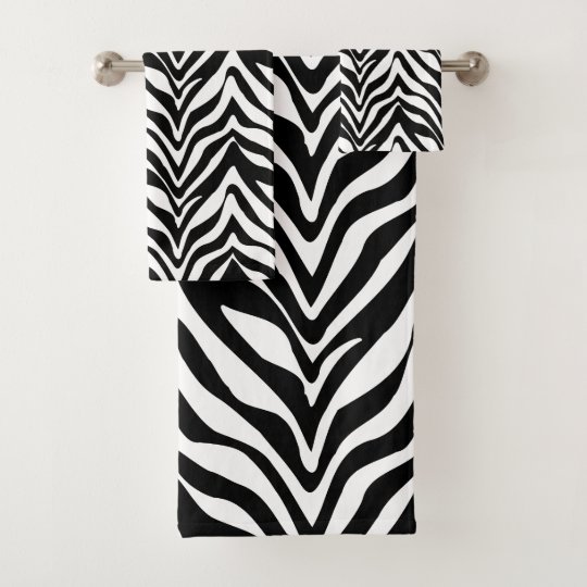 Chic Zebra Stripes Bath Towel Set | Zazzle.com