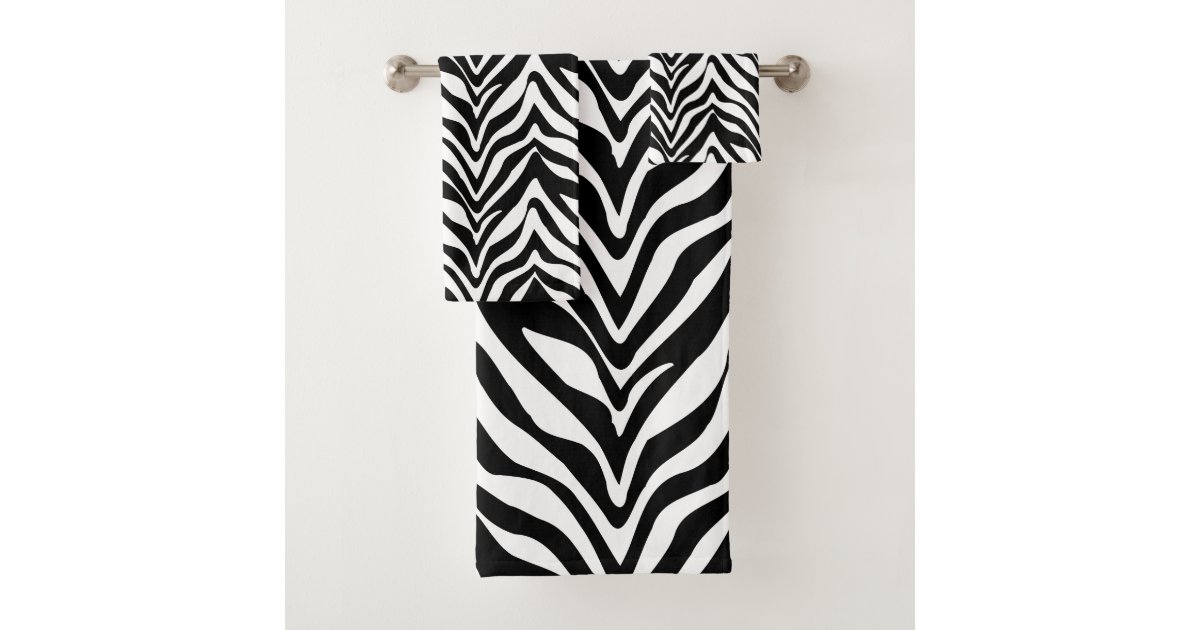 Chic Zebra Stripes Bath Towel Set | Zazzle