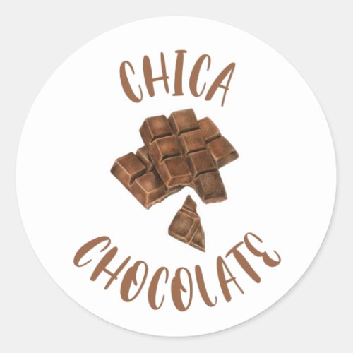 Chica Chocolate The Chocolate Girl Classic Round Sticker