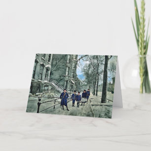 Chicago 1898 Children in Winter Snow Lincoln Park Holiday Card