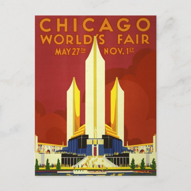 Chicago 1933 World's Fair Vintage Postcard (Front)