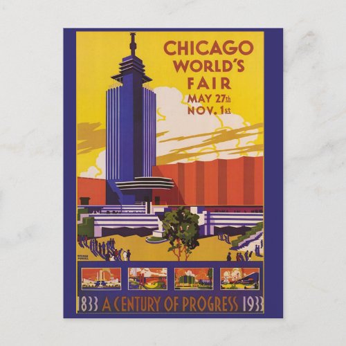 Chicago 1933 Worlds Fair Vintage Postcard