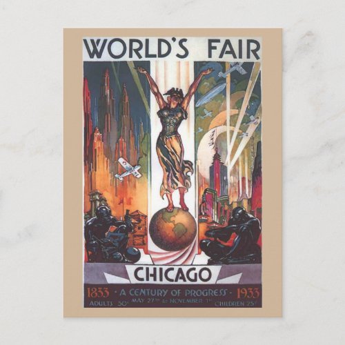 Chicago 1933 Worlds Fair Vintage Postcard