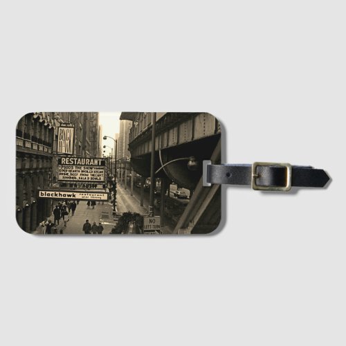 Chicago 1960s Blackhawk Restaurant Sign Street Luggage Tag