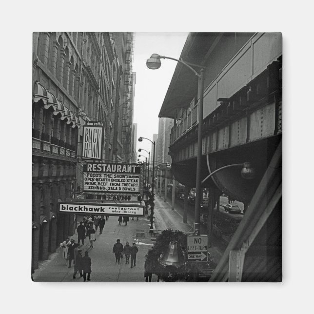 Chicago 1960's Blackhawk Restaurant Sign Street Magnet (Front)