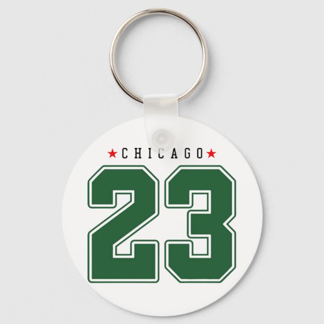 Chicago 23 Varsity Number Keychain (Front)