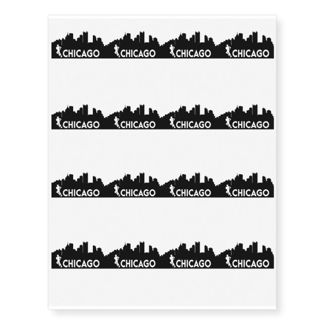 Chicago 26.2 miles Marathon Runner Temporary Tattoos (Front)