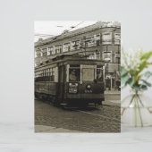 CHICAGO 63RD AND WESTERN 1952 TROLLEY ART SEPIA (Standing Front)