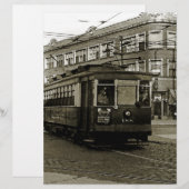 CHICAGO 63RD AND WESTERN 1952 TROLLEY ART SEPIA (Front/Back)