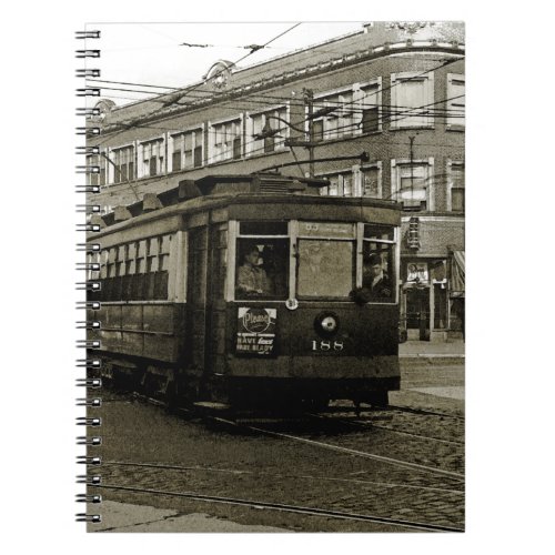 CHICAGO 63RD AND WESTERN 1952 TROLLEY ART SEPIA NOTEBOOK