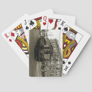 CHICAGO 63RD AND WESTERN 1952 TROLLEY ART SEPIA POKER CARDS