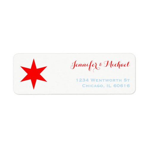 Chicago 6_Pointed Star Label Template  Red Blue