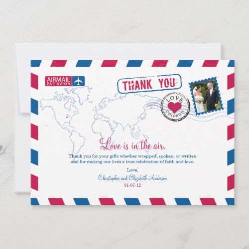 Chicago Airmail Wedding Thank You