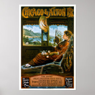 Chicago & Alton Railroad Vintage Travel Poster
