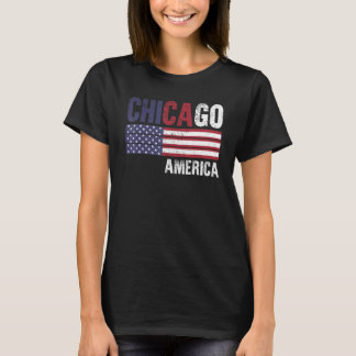 Chicago America Flag American Mens Womens Kids T-Shirt
