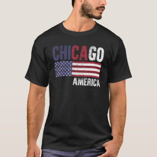 Chicago America Flag American Mens Womens Kids T-Shirt