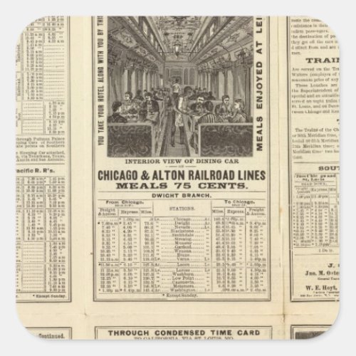 Chicago and Alton Railroad 2 Square Sticker