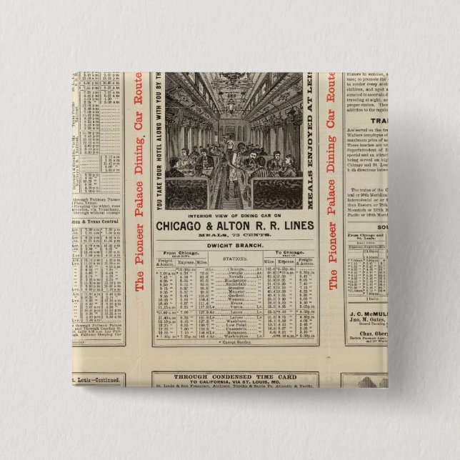 Chicago and Alton Railroad 3 Pinback Button (Front)