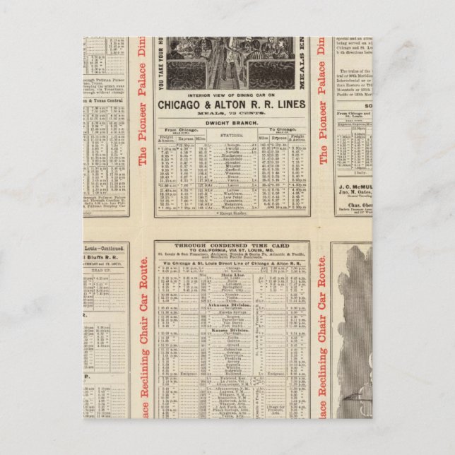 Chicago and Alton Railroad 3 Postcard (Front)