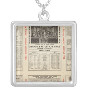 Chicago and Alton Railroad 3 Silver Plated Necklace