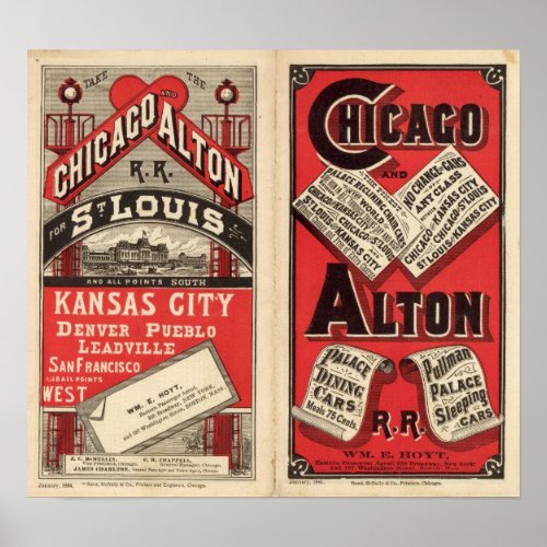 Chicago and Alton Railroad Poster