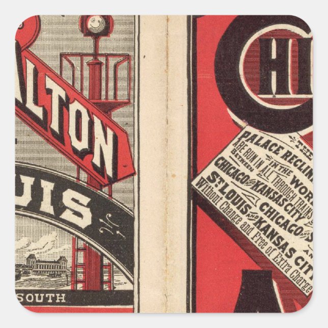 Chicago and Alton Railroad Square Sticker (Front)