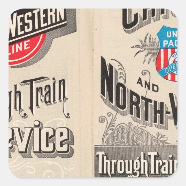Chicago and North Western Line Square Sticker (Front)