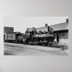 CHICAGO and NORTHWESTERN RAILROAD STEAM LOCOMOTIVE Poster