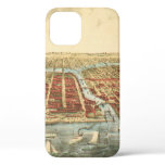 Chicago Antique Map, LaSalle Street and River iPhone 12 Case