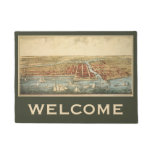 Chicago Antique Map, LaSalle Street and River Doormat