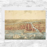 Chicago Antique Map, LaSalle Street and River Invitation