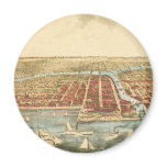 Chicago Antique Map, LaSalle Street and River Magnet