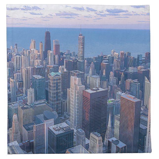 Chicago Architectural Buildings Artwork | Cloth Napkin (Front)