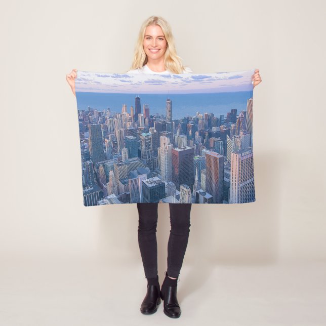 Chicago Architectural Buildings Artwork | Fleece Blanket (In Situ)