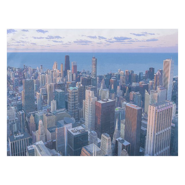 Chicago Architectural Buildings Artwork | Tablecloth (Front (Horizontal))