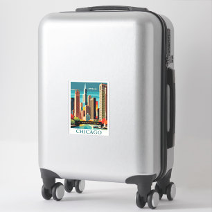 Chicago art deco illustration sticker