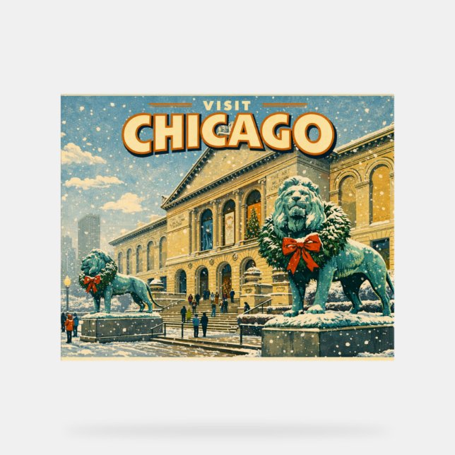 Chicago Art Institute in winter poster (Front)