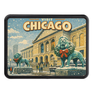 Chicago Art Institute in winter poster Hitch Cover