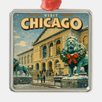 Chicago Art Institute in winter poster