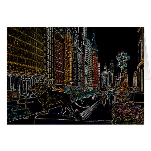 CHICAGO ART INSTITUTE LIONS MICHIGAN AVE NEON 1930 (Front Horizontal)