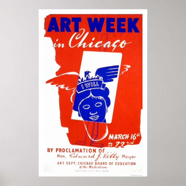 Chicago Art Week 1940 WPA Poster (Front)