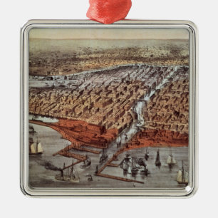 Chicago As it Was, c.1880 Metal Ornament