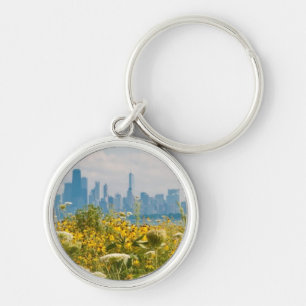 Chicago as seen from Montrose Harbor's bird Keychain