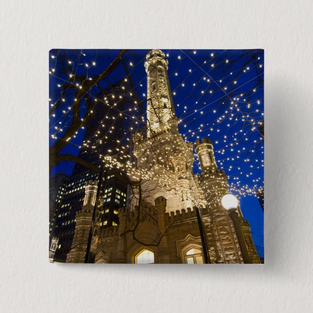 Chicago at Christmastime Pinback Button (Front)