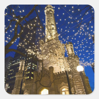 Chicago at Christmastime Square Sticker