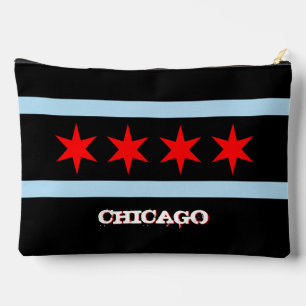 Chicago bag, fashion black, Chicago flag Accessory Pouch