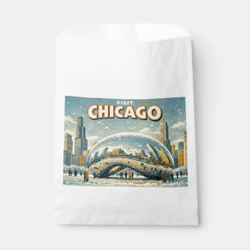Chicago Bean in Winter  Favor Bag