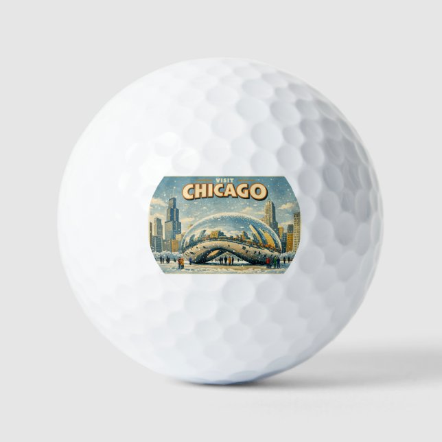 Chicago Bean in Winter golf ball (Front)