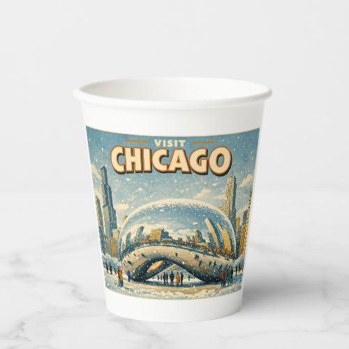Chicago Bean in Winter  Paper Cups